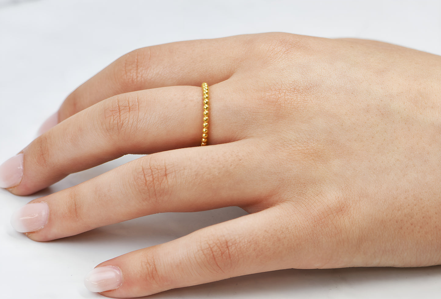 14k Gold Simple Ball Fashion Band