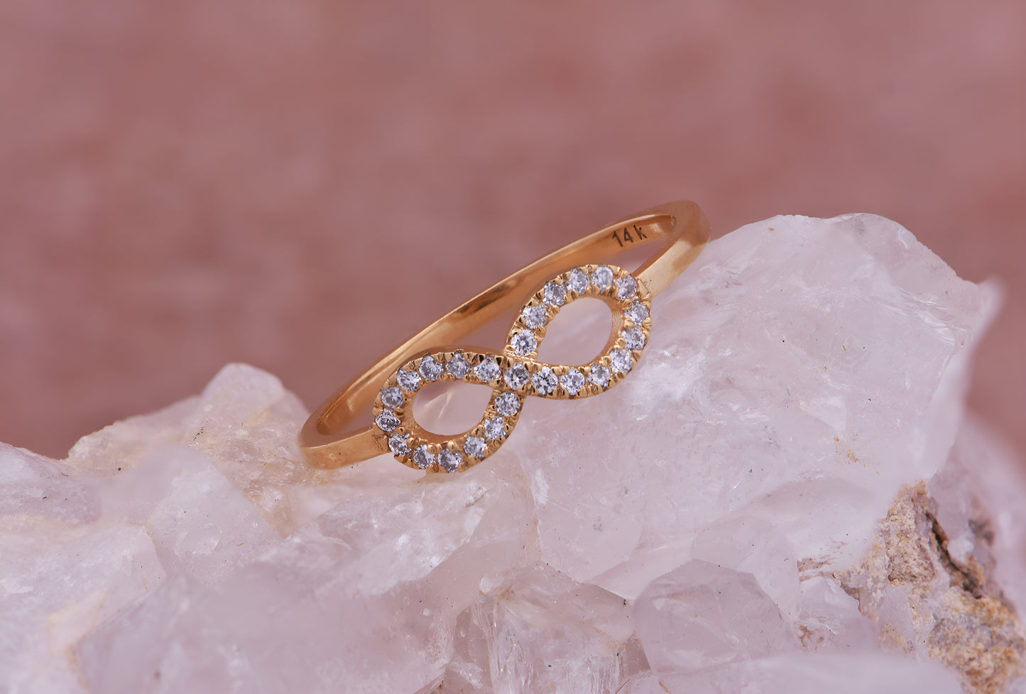 14k Infinity Fashion Band with Lab Grown Diamonds