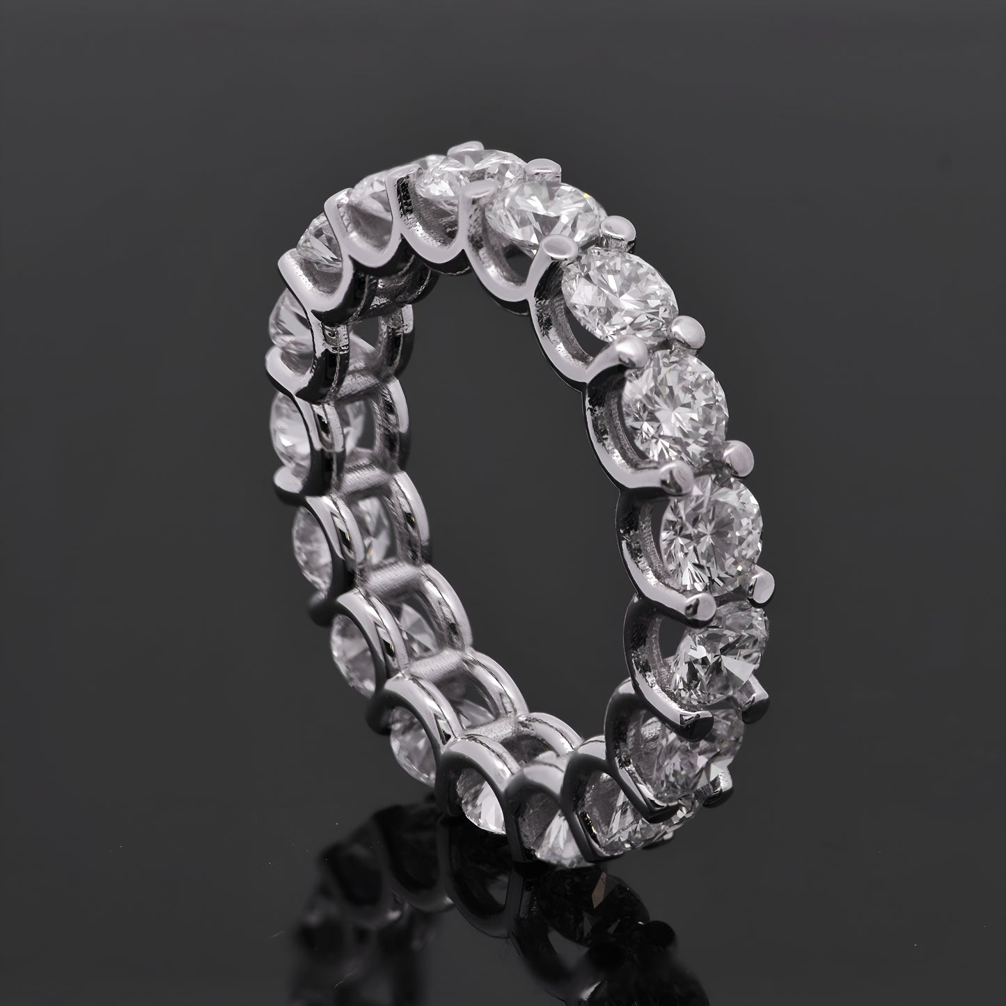 14k Gold U Cup Lab Grown Diamond Eternity Ring
