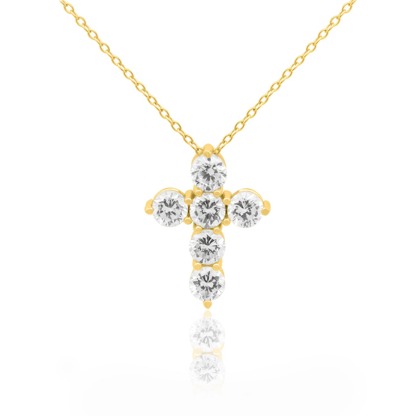 14k Gold 1.5ct Lab Grown Diamond Cross Pendant