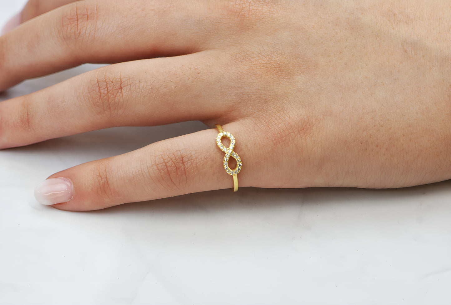 14k Infinity Fashion Band with Lab Grown Diamonds