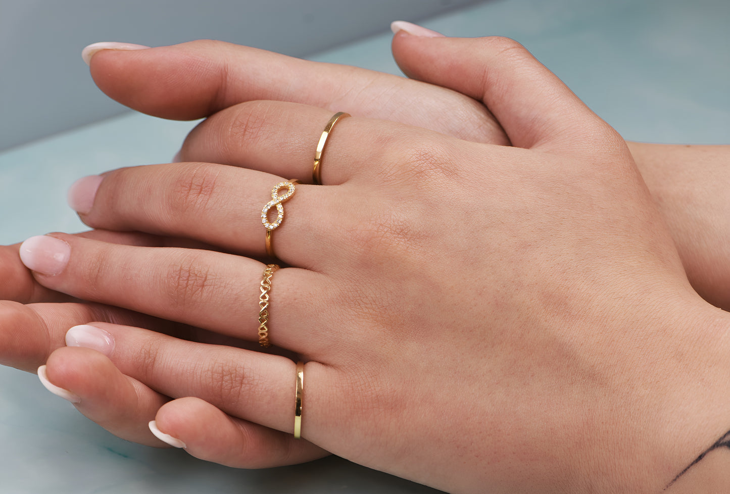 14k Infinity Fashion Band with Lab Grown Diamonds