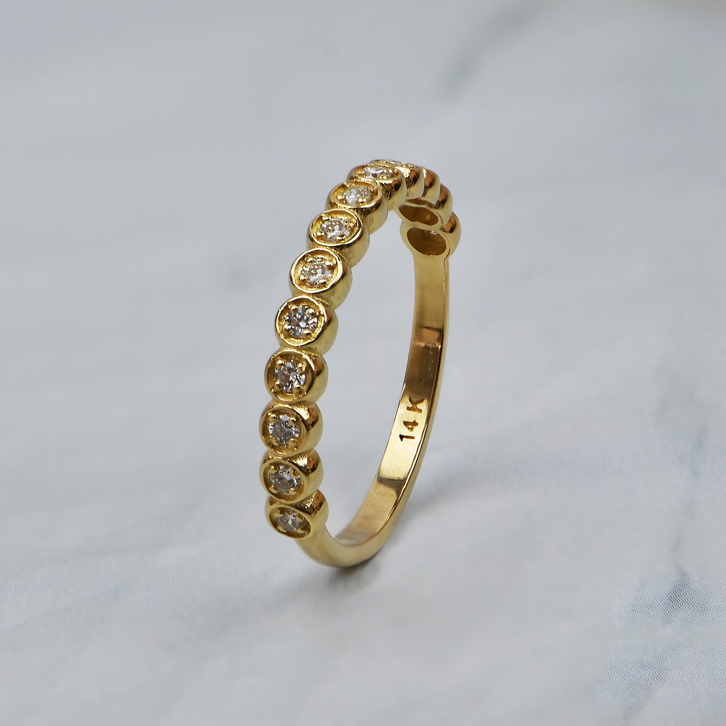 14k Gold Half-Way Eternity Fashion Band