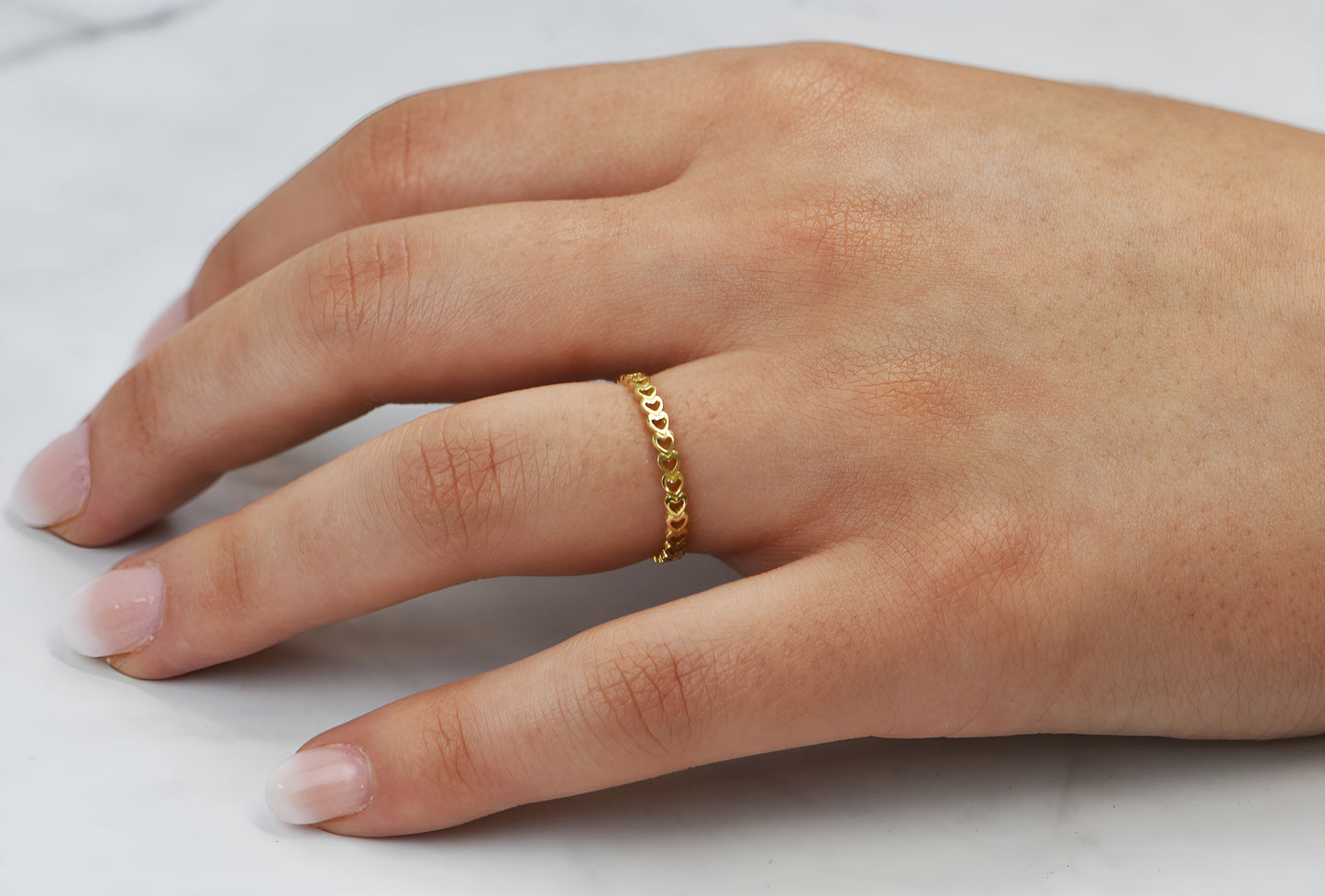 14k Gold Open Heart Fashion Band