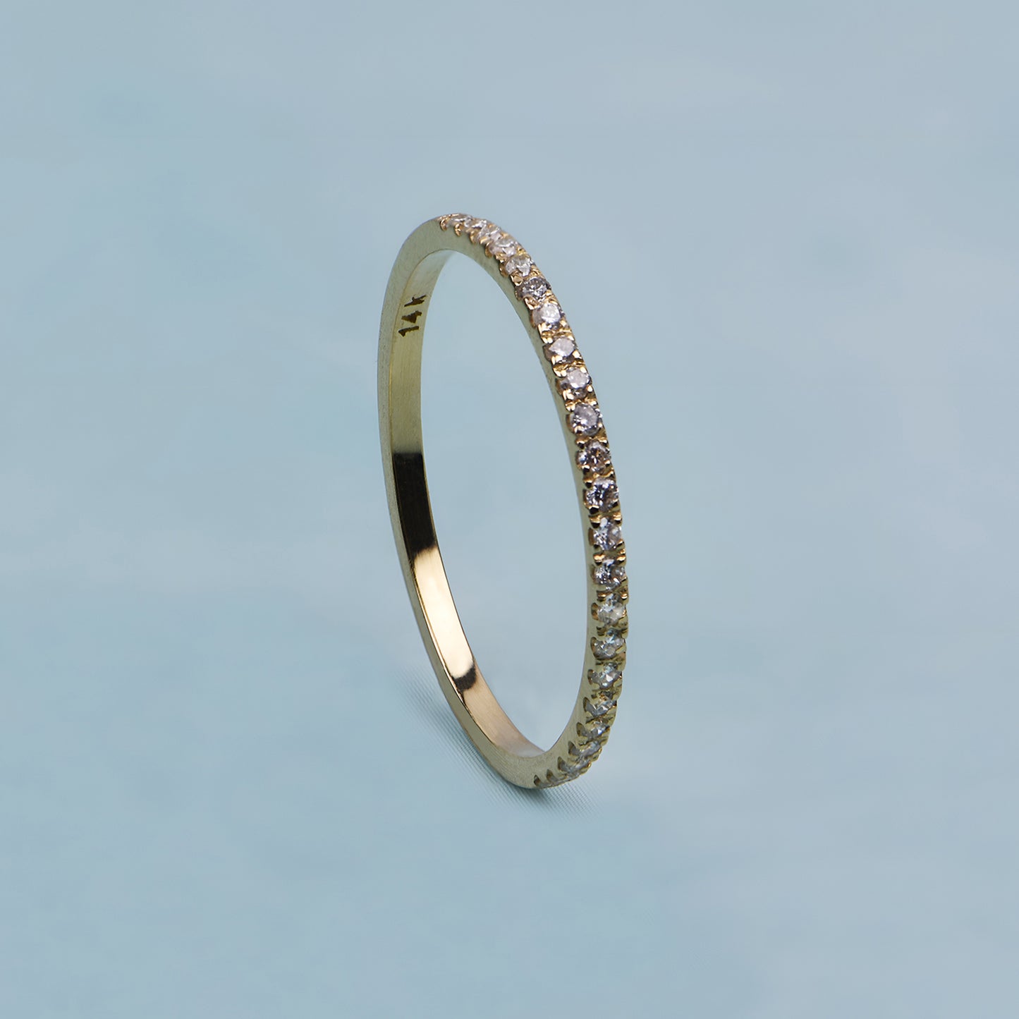 14k Gold Simple Fashion Band with Lab Grown Diamonds