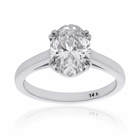 14k Gold 2.00 ct Oval Solitaire Ring