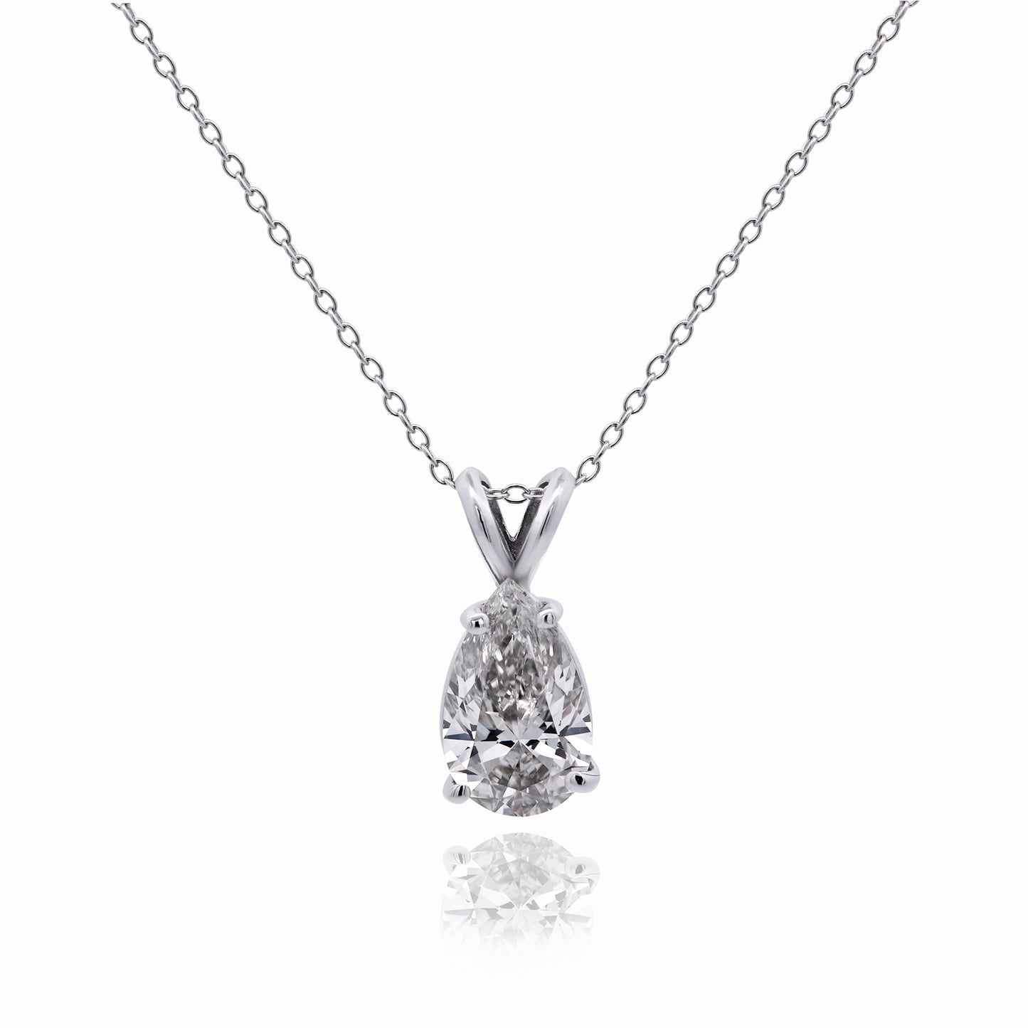 14k Gold Pear Shape Diamond Pendant