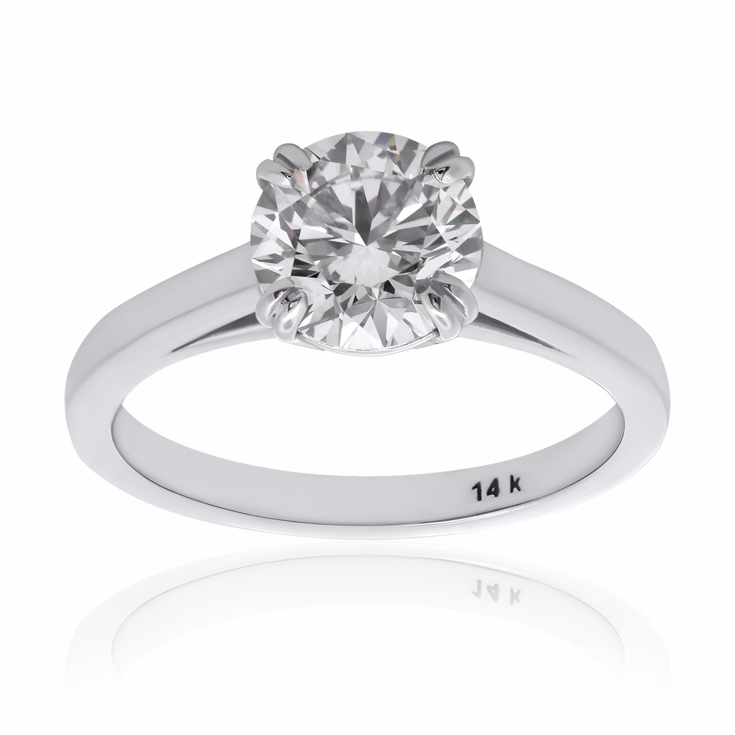 14k Gold 2.04ct Round Solitaire Ring