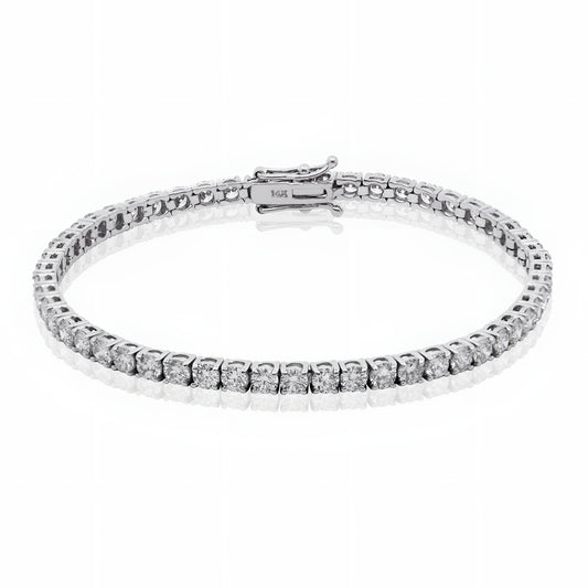 14k Gold 3mm Lab Grown Diamond Tennis Bracelet