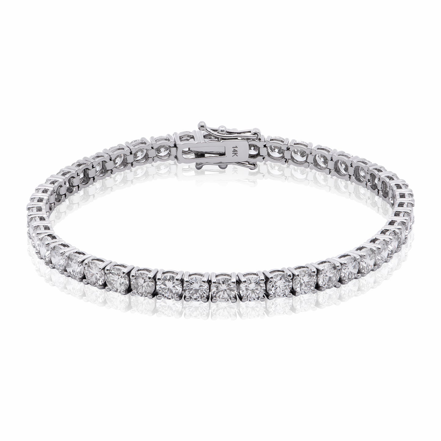 14k Gold 4mm Lab Grown Diamond Tennis Bracelet