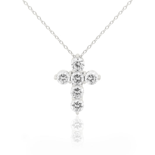 14k Gold 1.5ct Lab Grown Diamond Cross Pendant