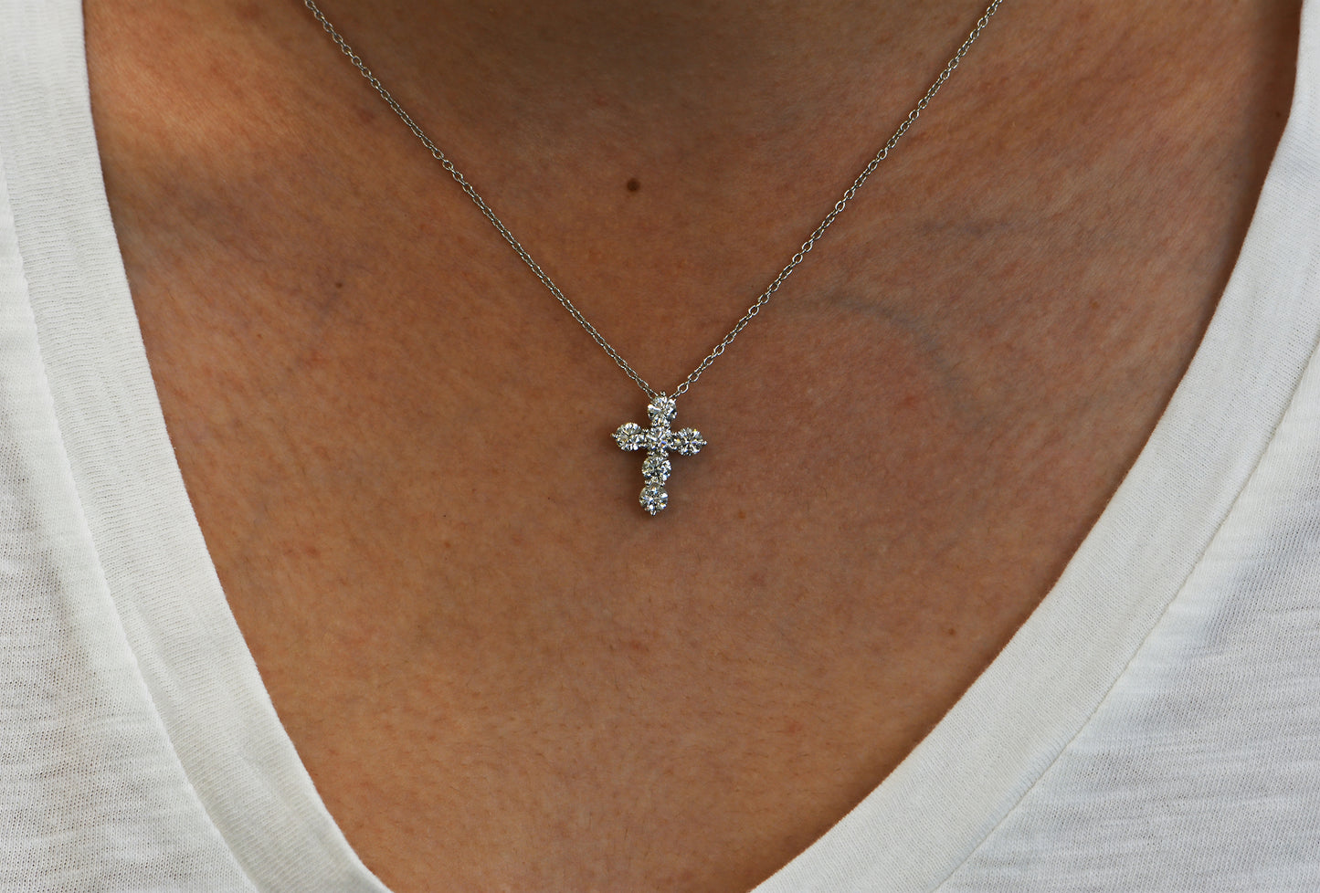 14k Gold 1.5ct Lab Grown Diamond Cross Pendant