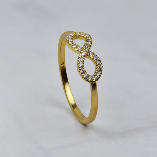 14k Infinity Fashion Band with Lab Grown Diamonds